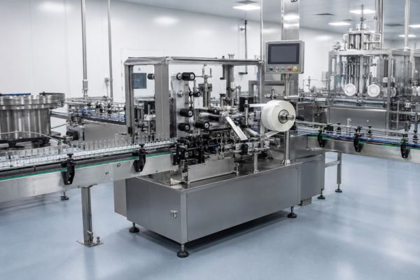 Ampoule sticker labeling machine installed at vaccine plant Ahmedabad