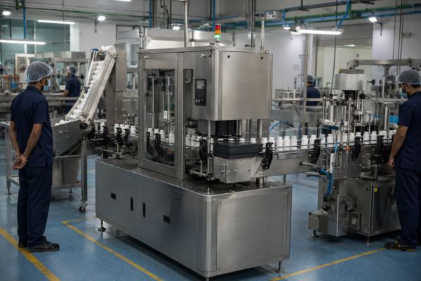 Bottle sealing machine installed at pharma plant Ahmedabad